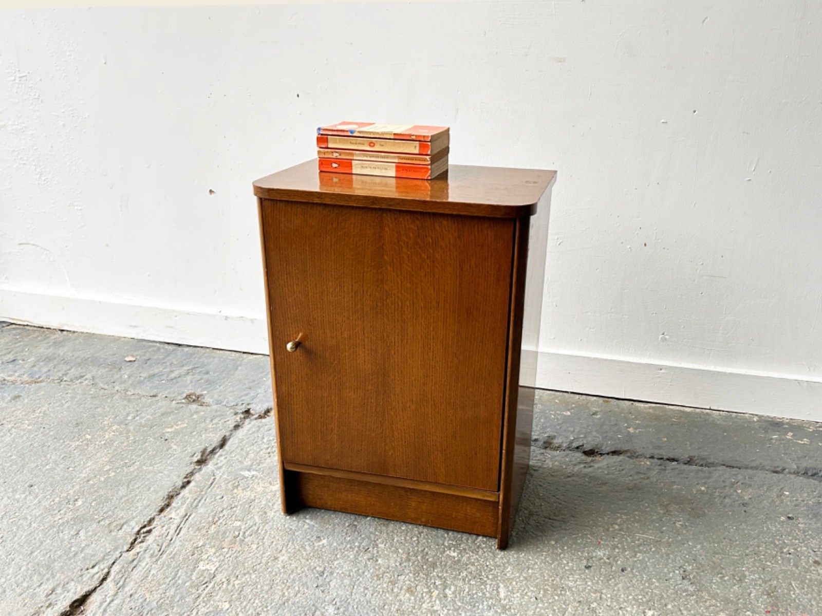 Vintage ‘Utility Furniture’ Oak Bedside Cabinet / Nightstand photo buy