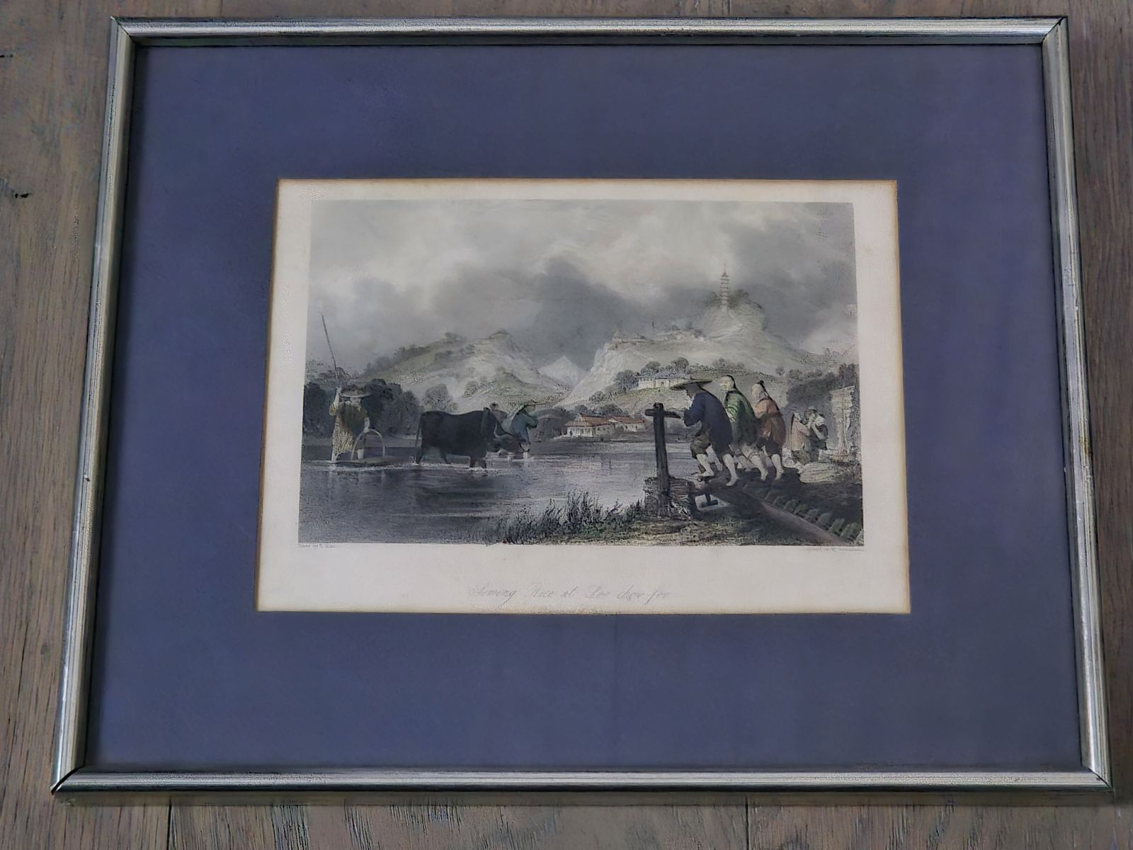 Framed Prints Of Chinese Landscape Scenes By Thomas Allom (Set Of 2) photo for sale