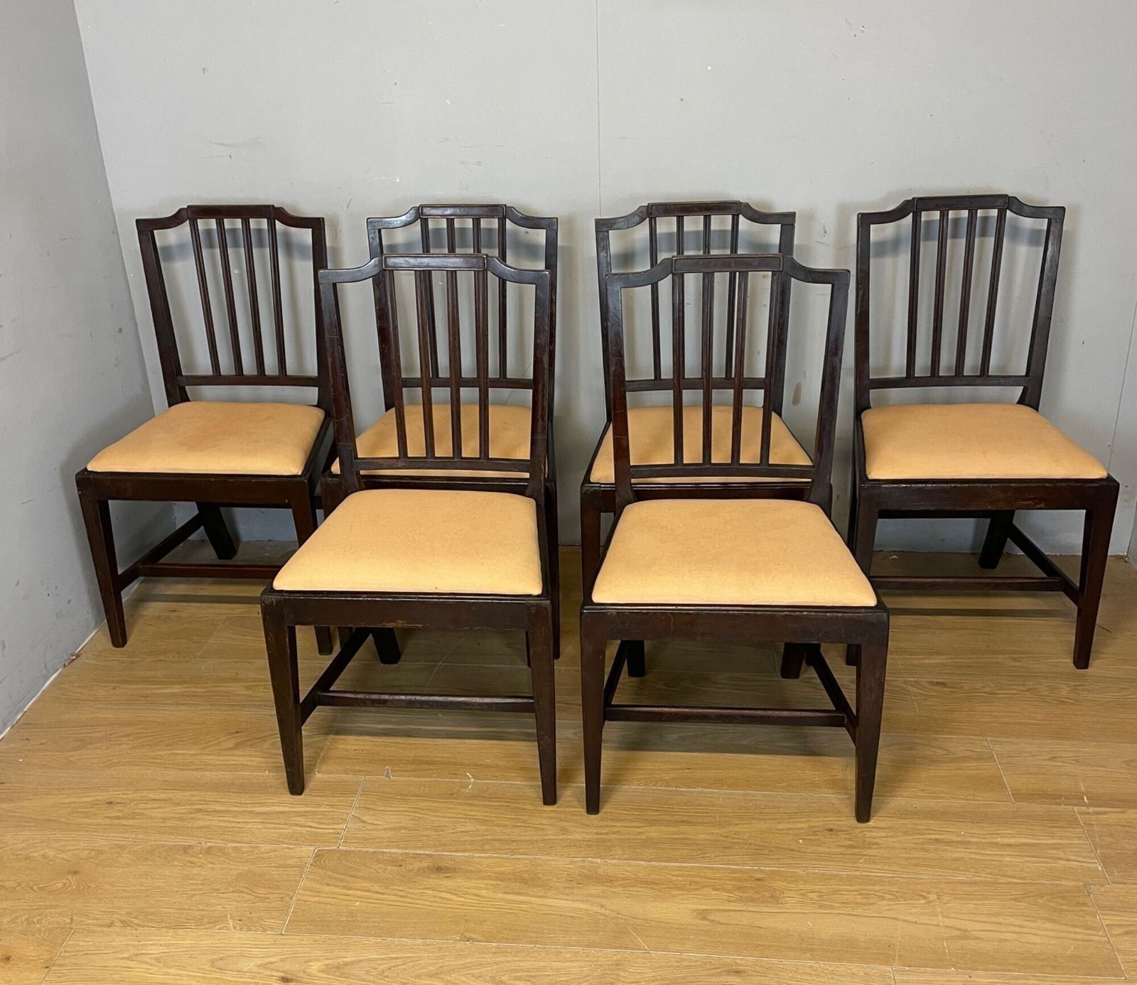 Set Of Six Late Georgian Mahogany Country Made Dining Chairs photo furniture
