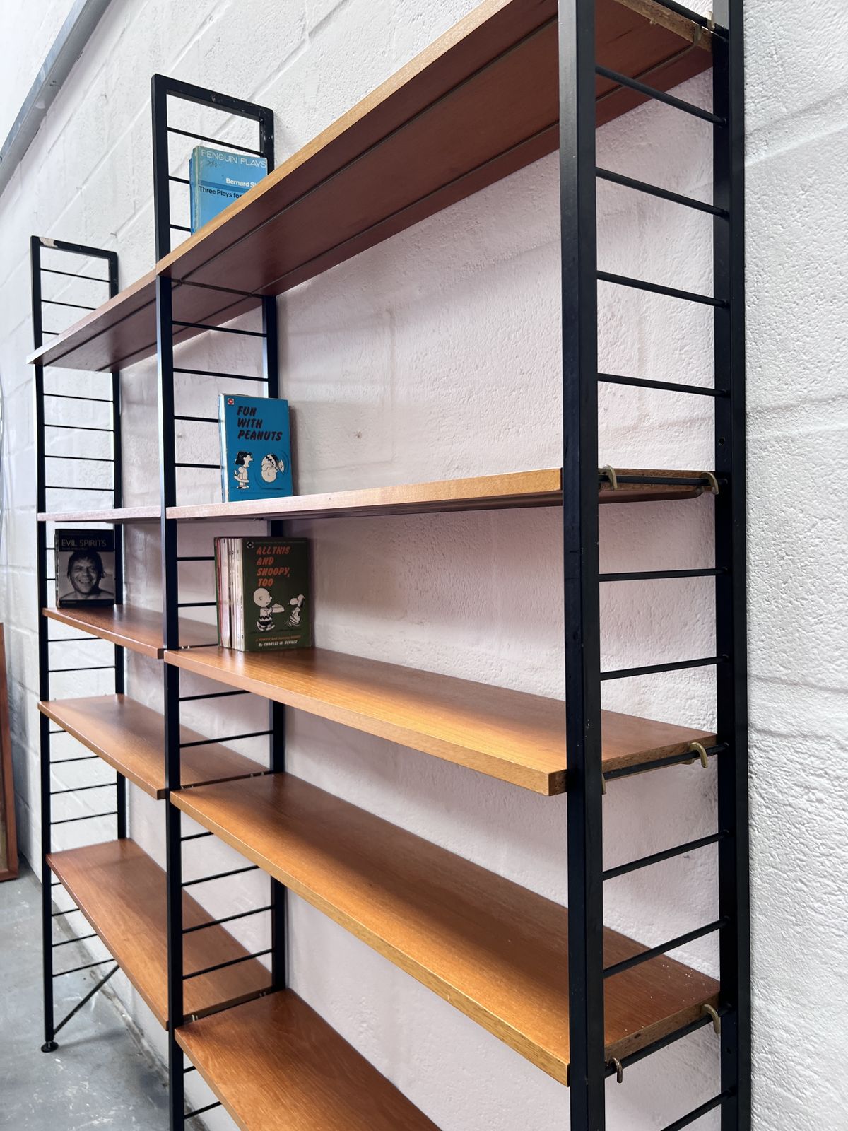 1960s Two Bay Slim Metal Ladderax Shelving / Bookcase  photo 965.0