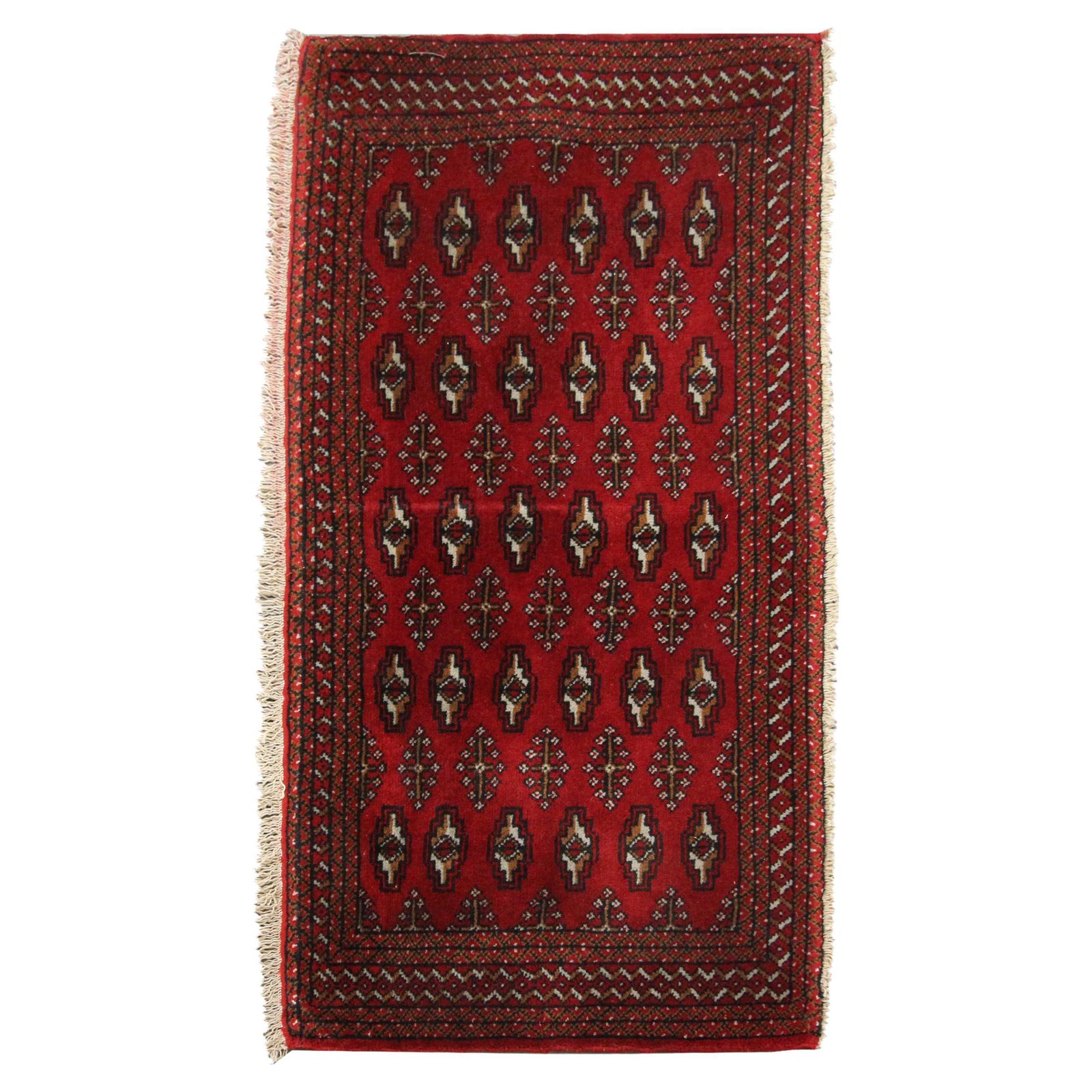 Wool Area Rug Traditional Red Afghan Poshti Small Rug Handmade Oriental
