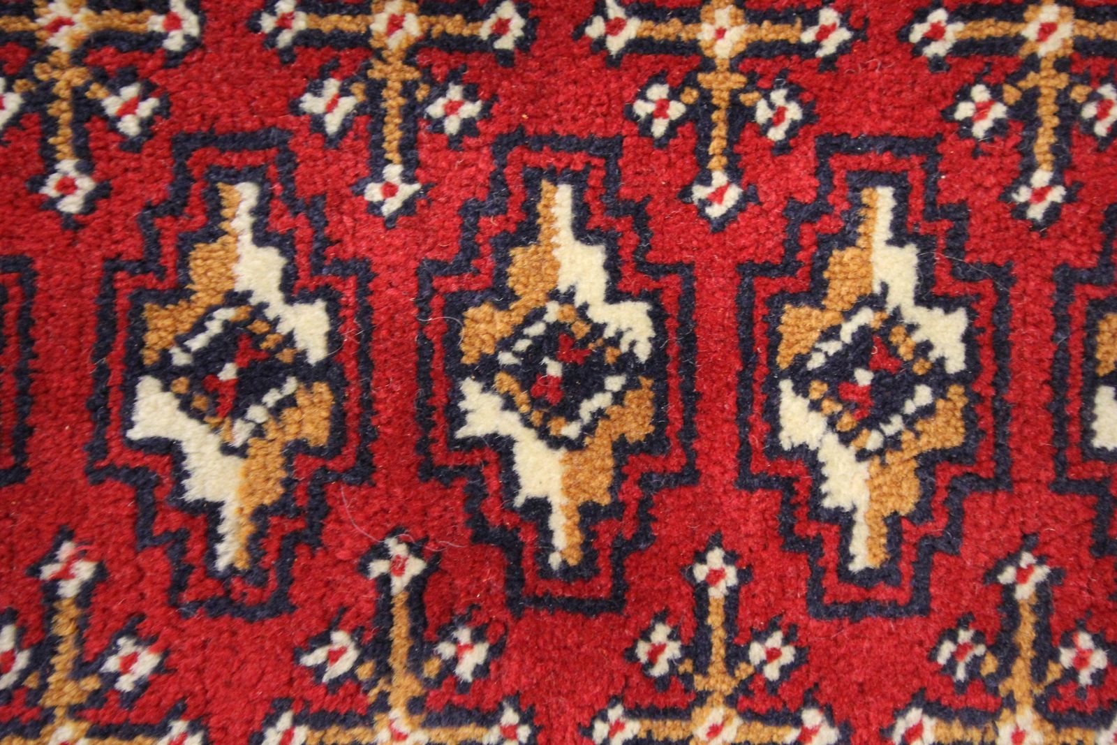 Wool Living Room Area Rug Handmade Turkman Carpet Red Poshti Rug photo 776.0