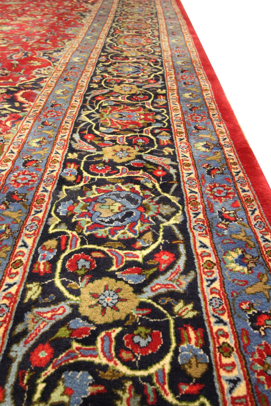 photo vinterior Grand tapis traditionnel rouge vintage, tissé à la main, pour salon