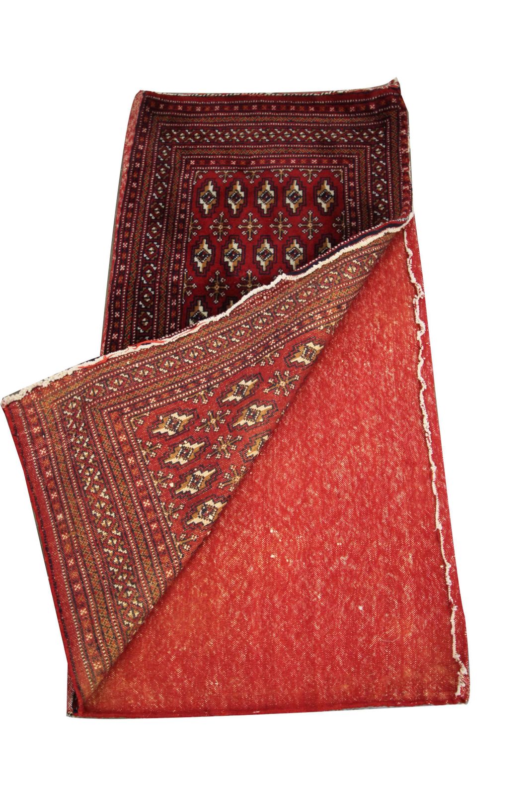 Tapis fait main en laine rouge, coussin de sol Turkmen Poshti traditionnel photo furniture