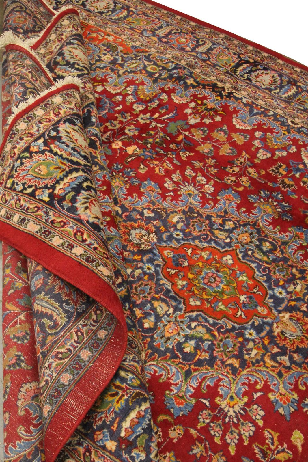 4594.0 Groot Rood Medaillon Vloerkleed, Handgeweven Oosters Wollen Woonkamervloerkleed photo