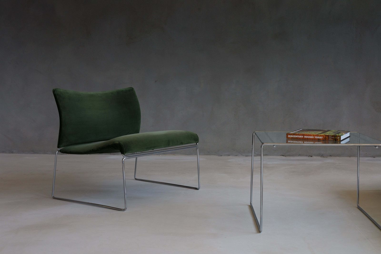 Set Of 2 Armchairs Kazuhide Takahama Green Velvet photo for sale