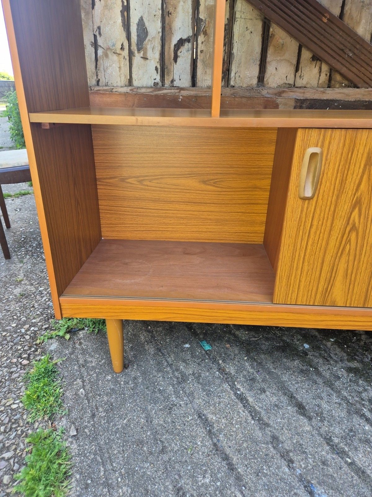photo furniture Schreiber Vintage Retro Mid Century 'Small & Tall' Teak Slim Sideboard Bookcase