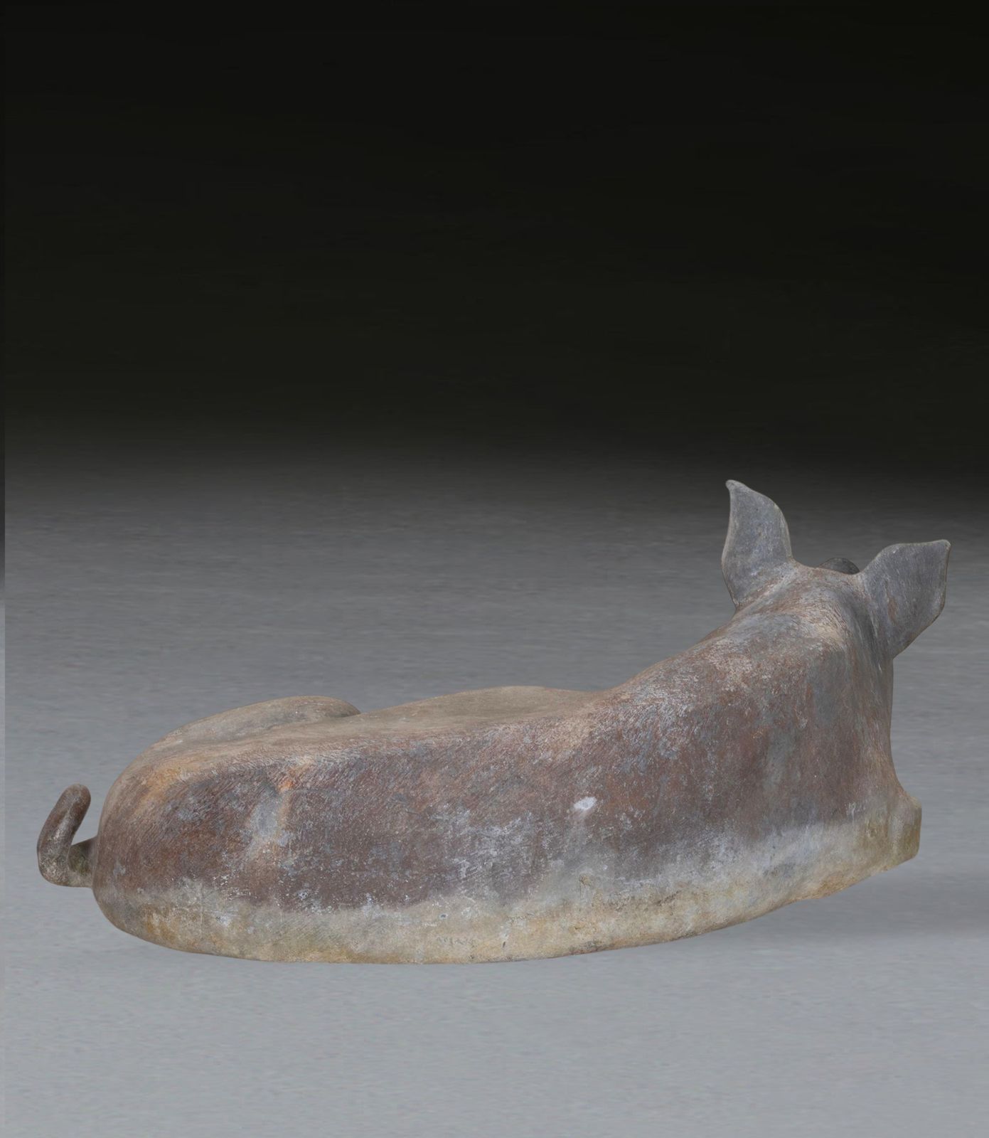 19th Century English Lead Pig photo Garden Decor
