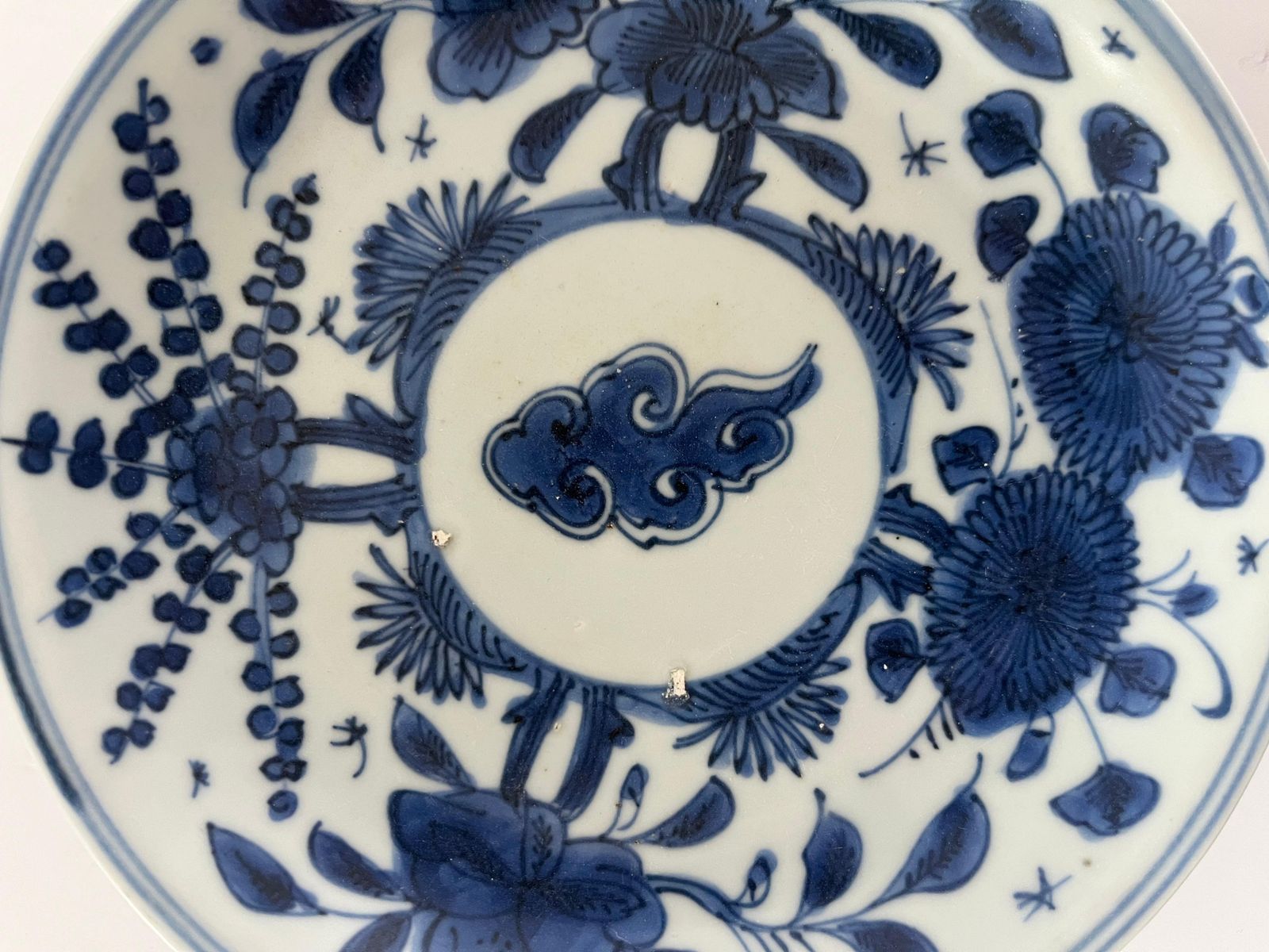 Antiek Chinees Ming-porselein, bord, blauw en wit, Wanli ca. 1600 photo Woonaccessoires