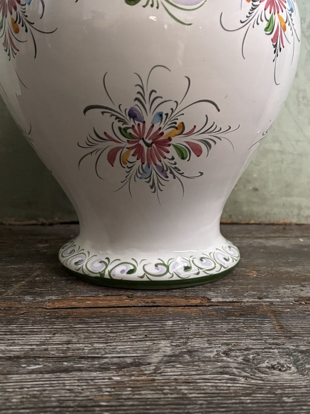 Home Decor Large Vintage Ceramic Hand Painted Ginger Jar And Cover photo