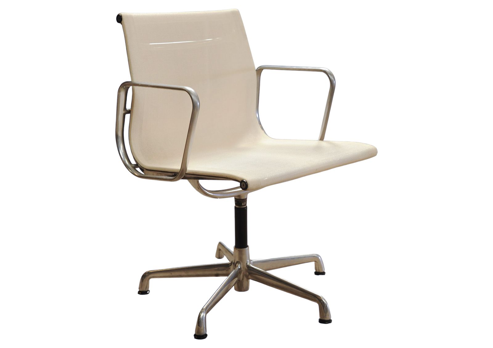 photo furniture Eames Ea108 Hopsack Swivel Chair By Icf De Padova, Off White Steel
