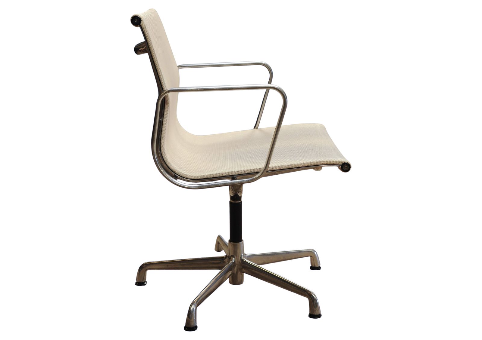 photo for sale Eames Ea108 Hopsack Swivel Chair By Icf De Padova, Off White Steel