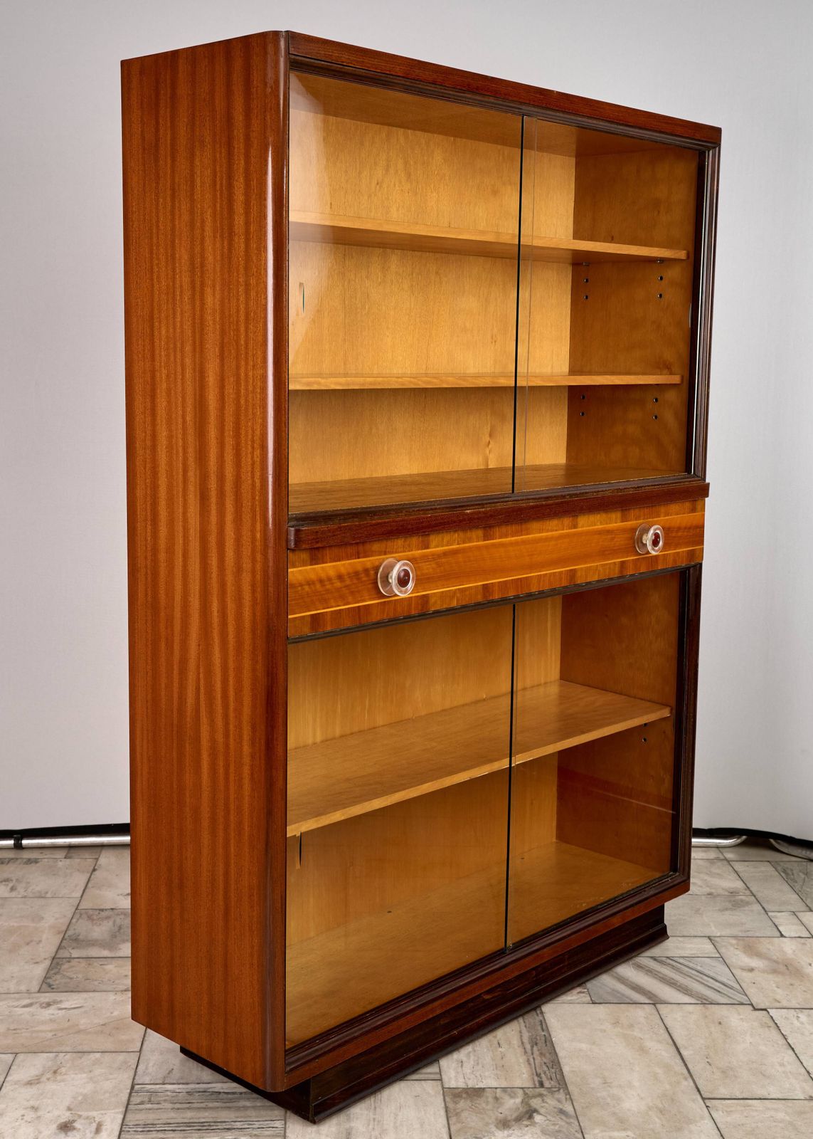 Art Deco Bookcase, Vitrine, český Nábytek, 1960, Czechoslovakia photo buy