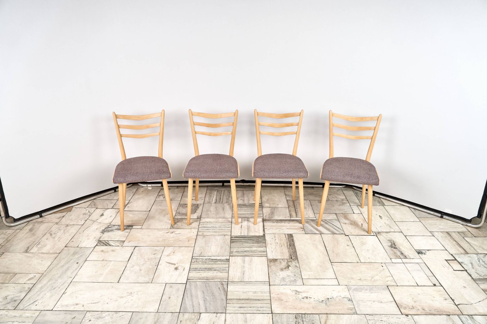 photo furniture Set Of 4 Wooden Chairs Jitona 1960s Czechoslovakia