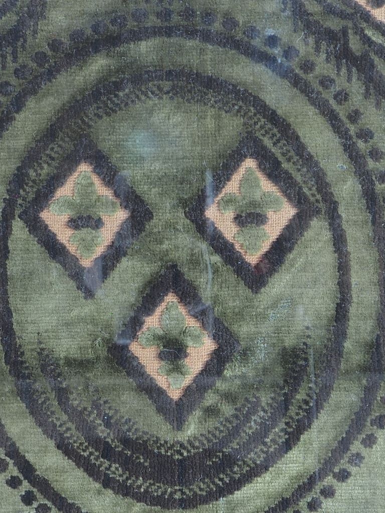 photo for sale Authentic 19th Century Velvet Tapestry Featuring Coat Of Arms
