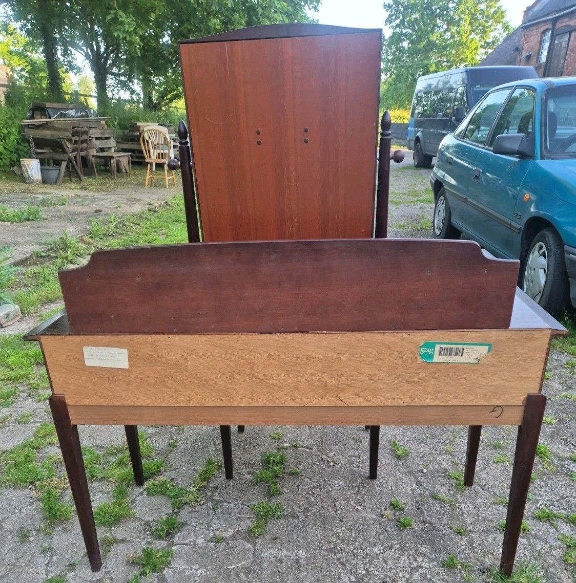 Vintage Stag Minstrel 3 Drawer Dressing Table With Galleried Top,Mirror & Stool photo buy