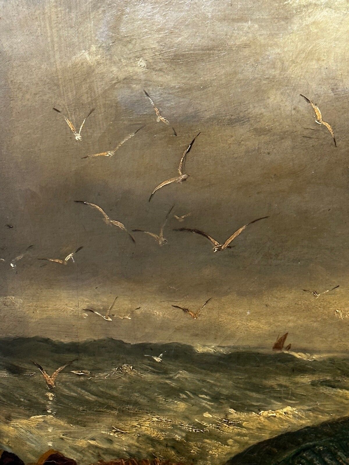 Kunst 19e-eeuws marien olieverfportret Cornish visser met vangst, Richard Harry Carter photo