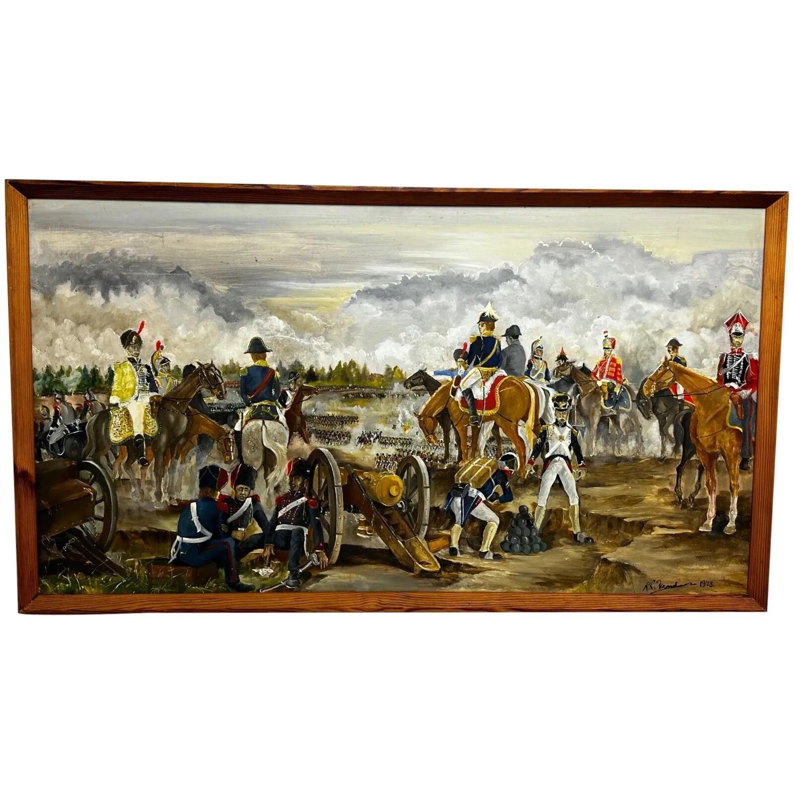 Large Oil Painting Battle Waterloo