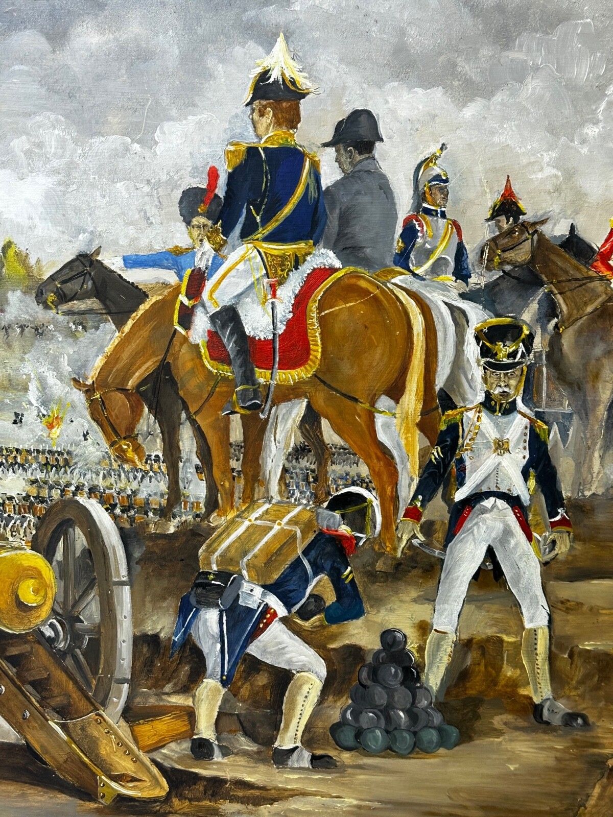 3000.0 Groot olieverfchilderij Slag bij Waterloo photo