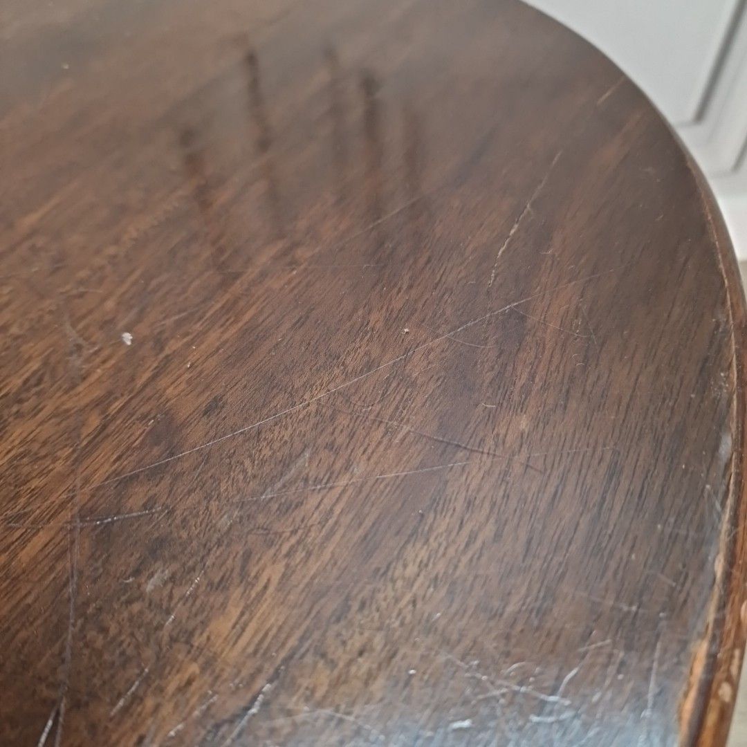 Vintage Nest Of Tables Oval Dark Wood Nesting Utility Side Set 3 Cc41 Retro Mcm photo vintage