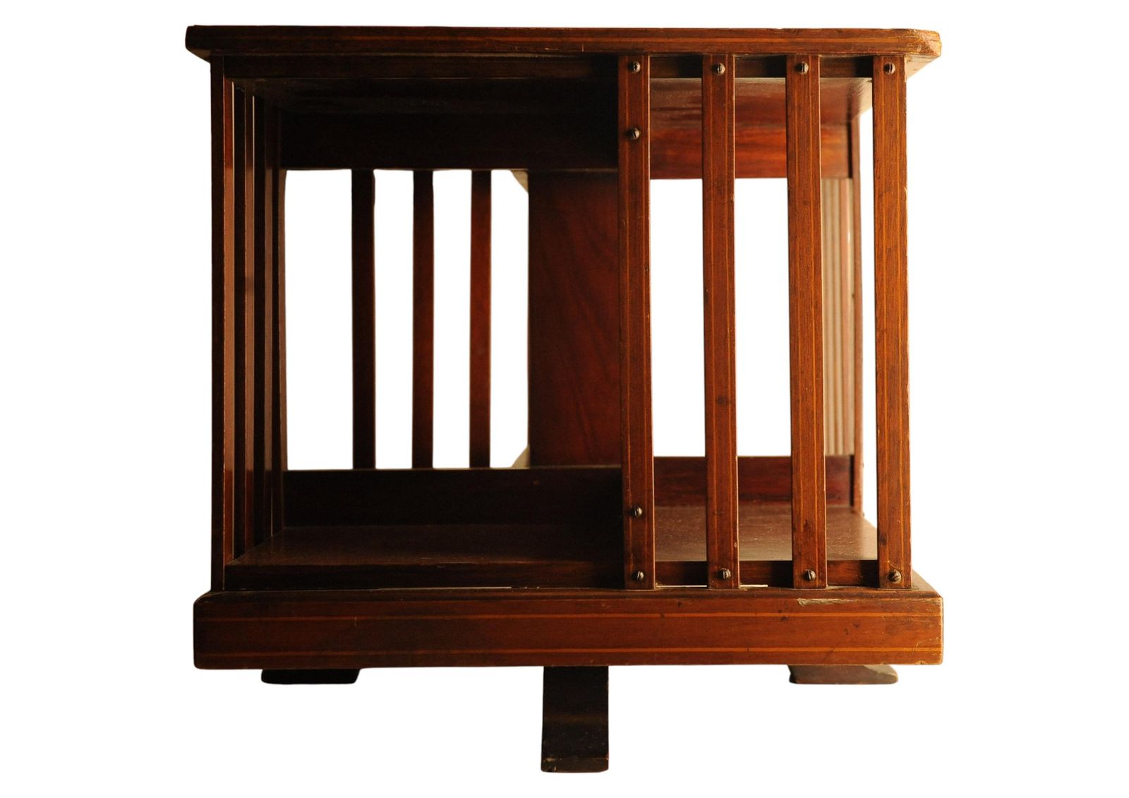 A Victorian Handmade Mahogany Revolving Tabletop Bookcase With In Lay Detailing & Flame Mahogany Top photo furniture