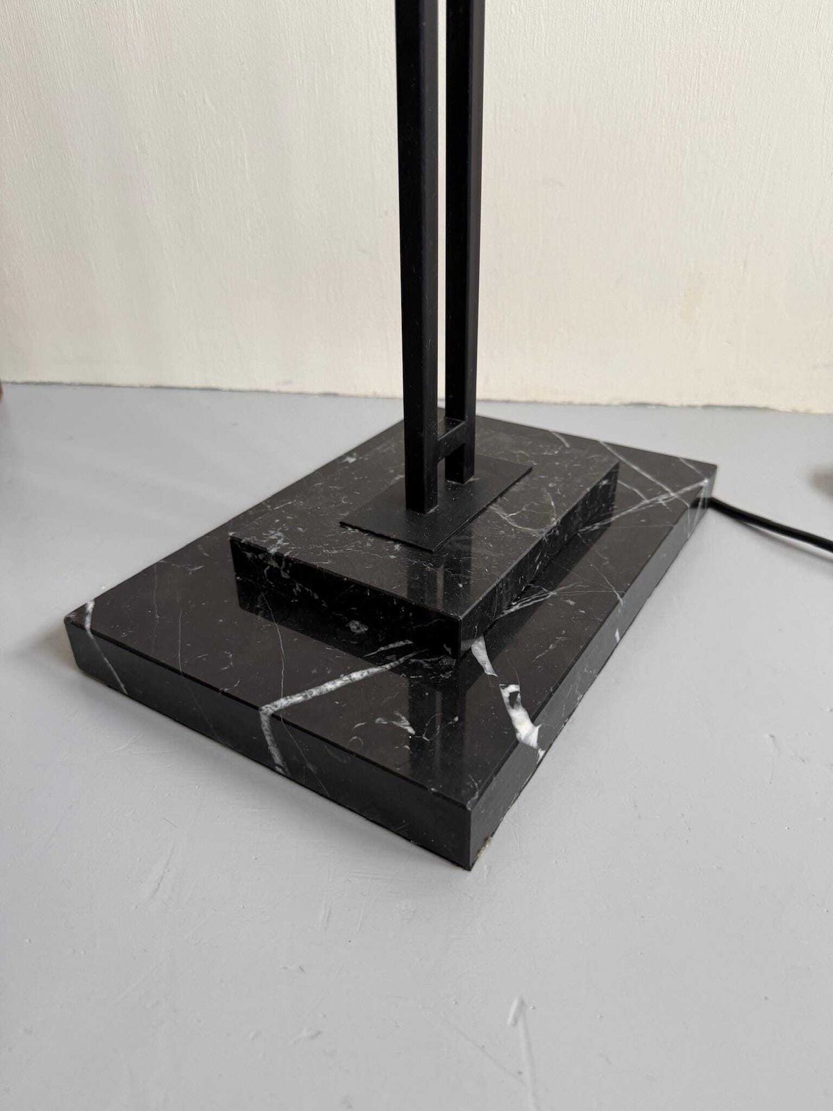 photo for sale Vintage Postmodern Black Large Floor Lamp Uplighter By Relco Milano With Dimmer