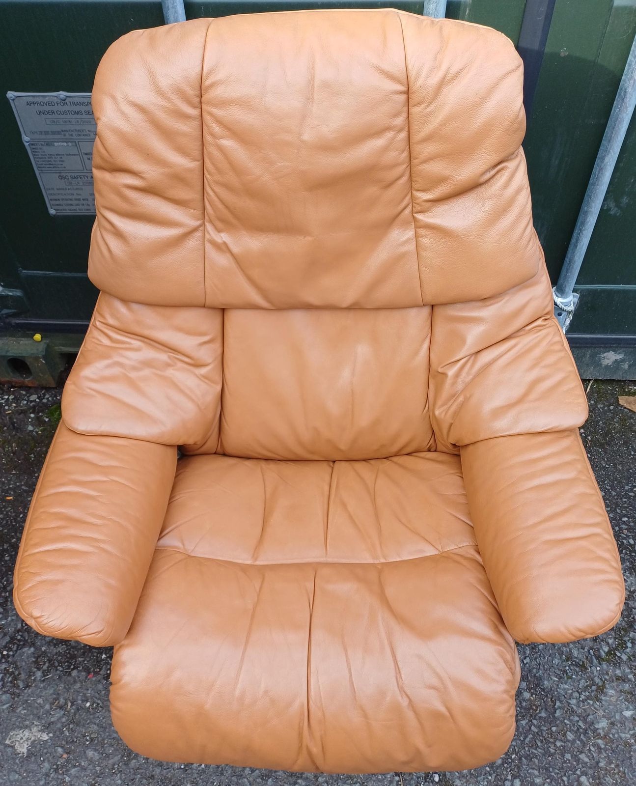Ekornes Stressless Tan Leather Swivel Recliner Armchair & Footstool   Free Delivery Within 50 Miles, Further "At Cost" photo furniture
