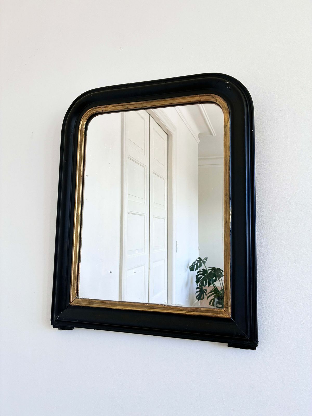 Antique French Louis Philippe Mirror – Black And Gold, Late 19th Century