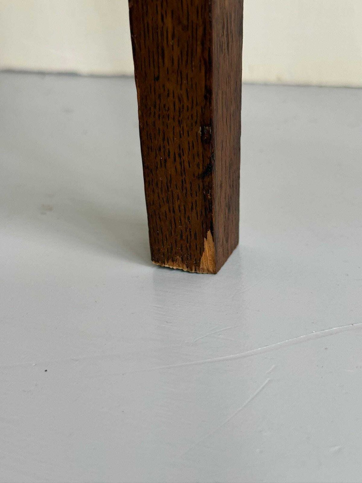 photo for sale Antique Side Table With Green Tiled Top, Chevron Inlays And Tapered Legs