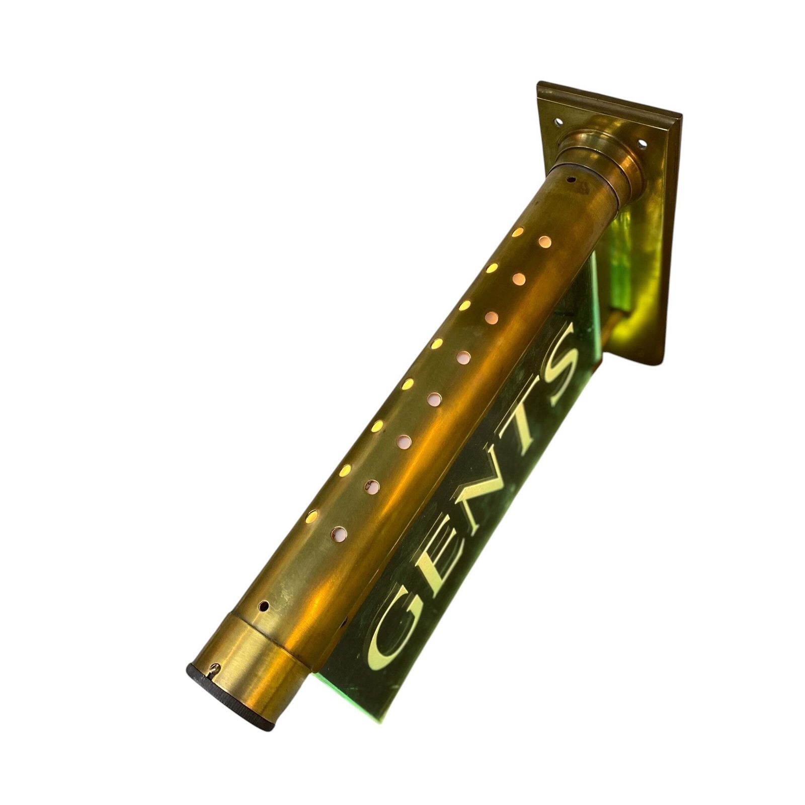 Antique "Internalite" Illuminated Brass Glass 'Gents' Wall Sign 1930s photo buy