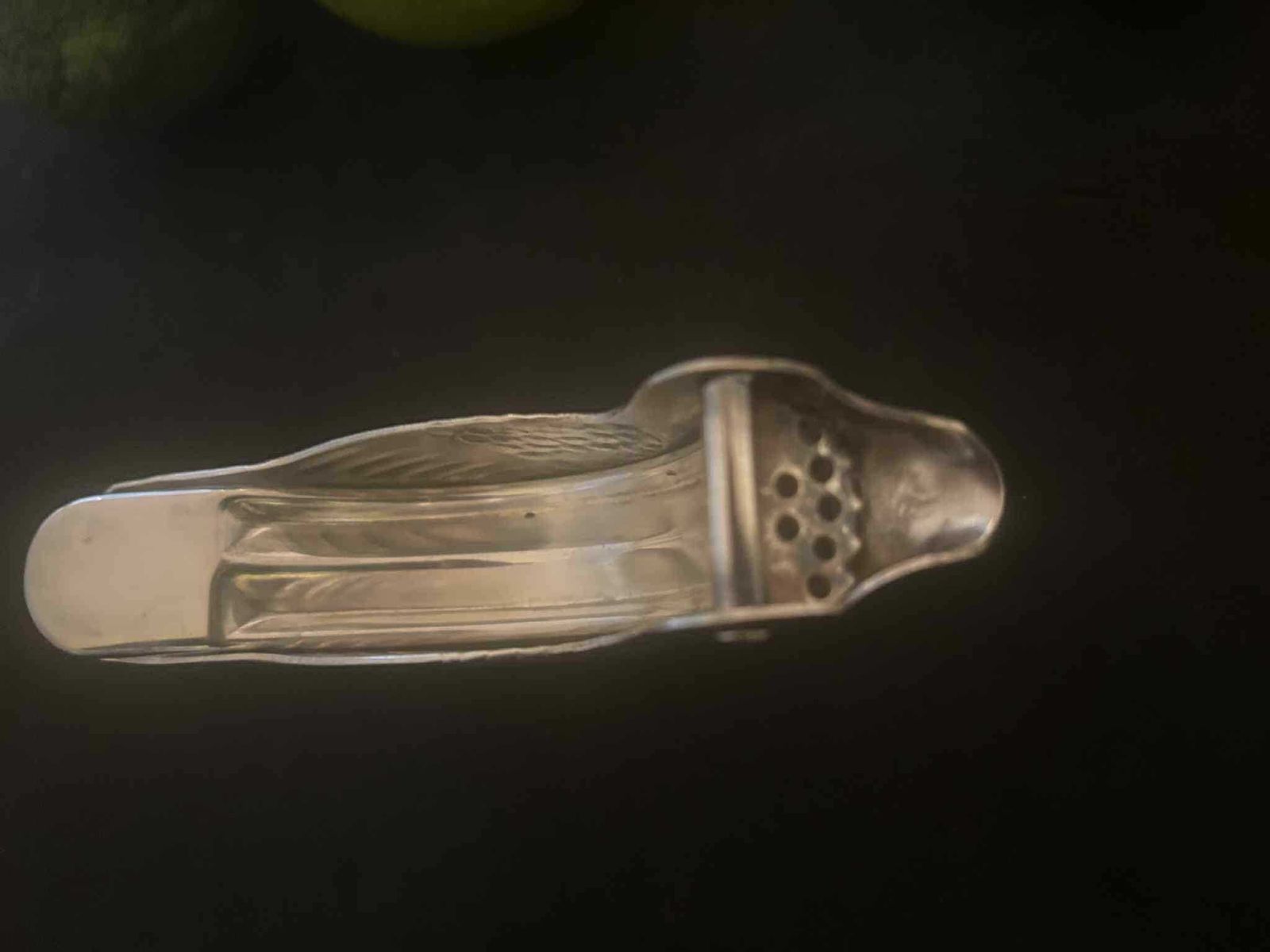 photo vinterior Vintage Silver Plated Lemon Squeezer: French Art Deco Bird Decor