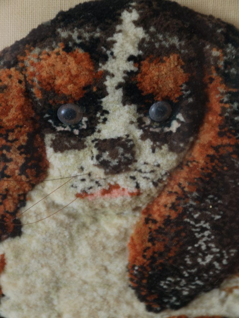 Large Framed 19th Century Folk Art Woolwork Of A King Charles Spaniel On A Cushion photo 1250.0