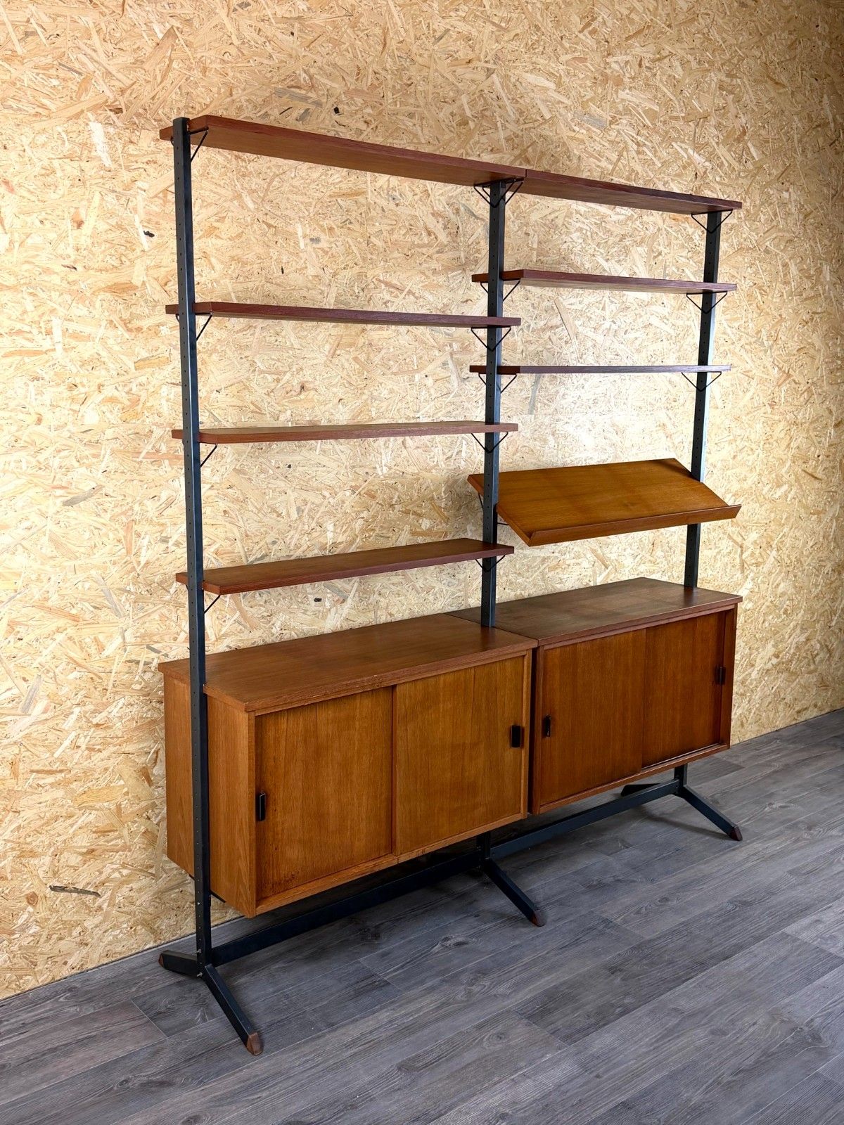 Furniture 60s 70s Teak Shelving System Wall Unit By Olof Pira Sweden Mid Century photo