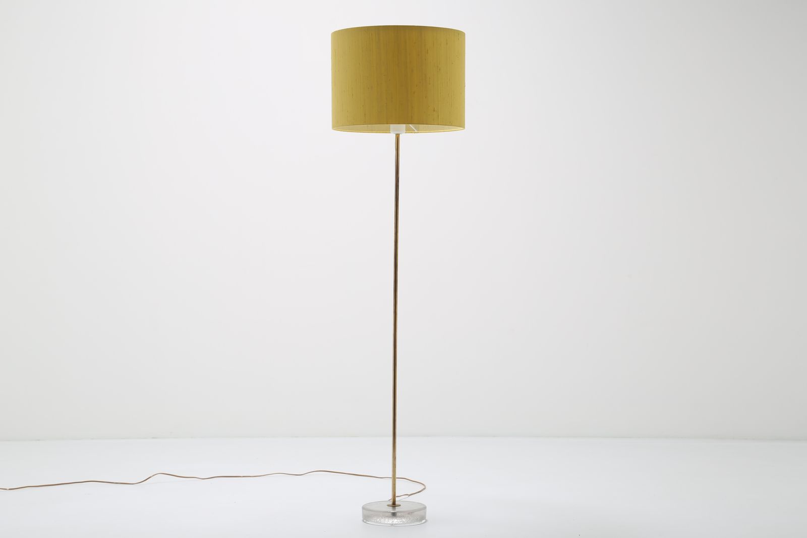 Mid Century Swedish Brass And Frosted Glass Floor Lamp By Falkenbergs Belysning, 1960s photo Lighting