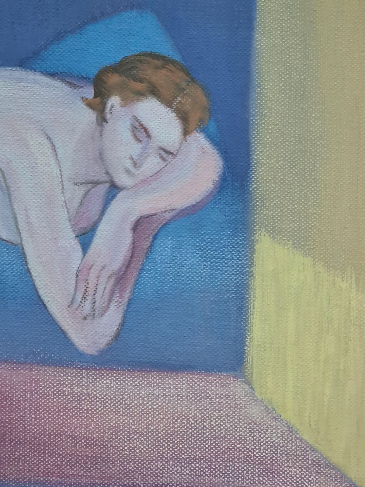 Surrealist Colourful Female Nude Painting, Oil On Canvas, After De Chirico photo for sale