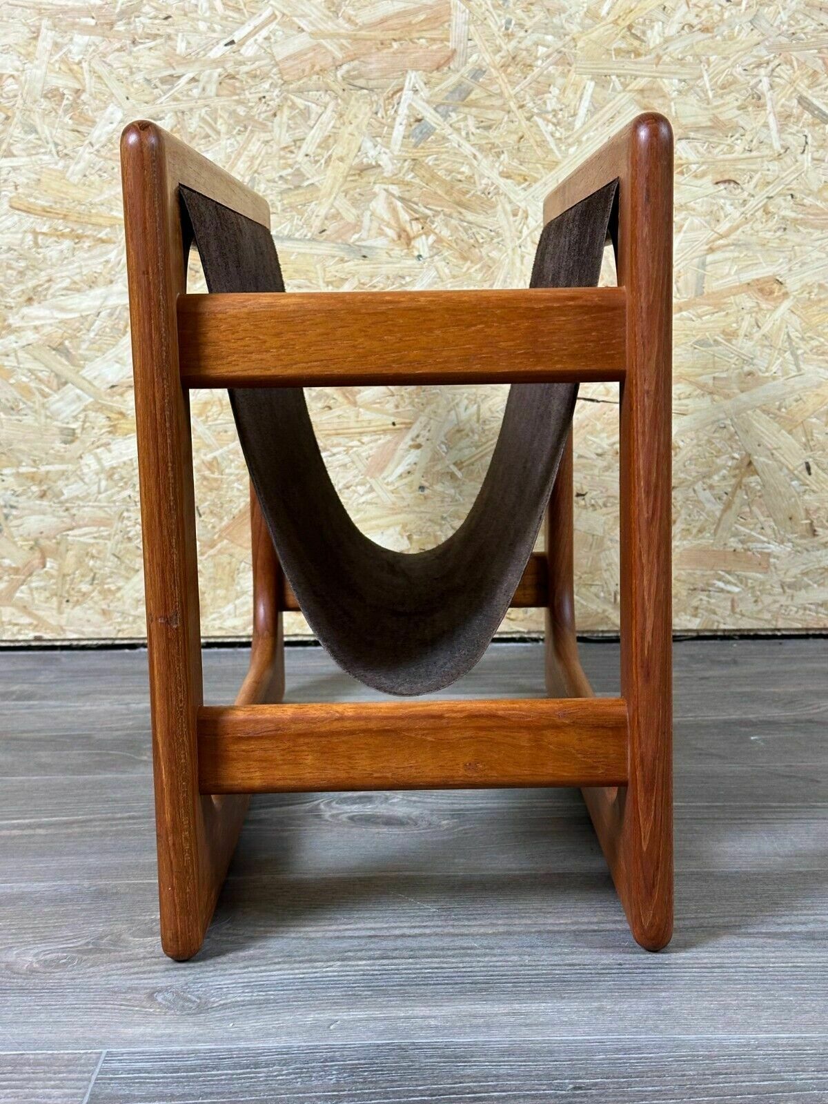 60s 70s Newspaper Holder Newspaper Stands R Aksel Kjersgaard Made Of Teak & Leather photo vinterior