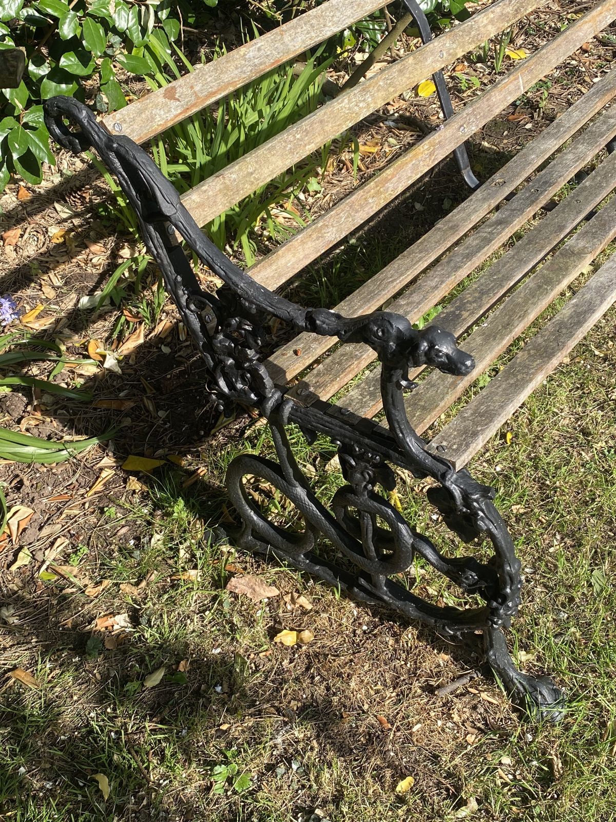Cast Aluminum Copy Of Coalbrookdale Grapes And Serpent Bench photo furniture