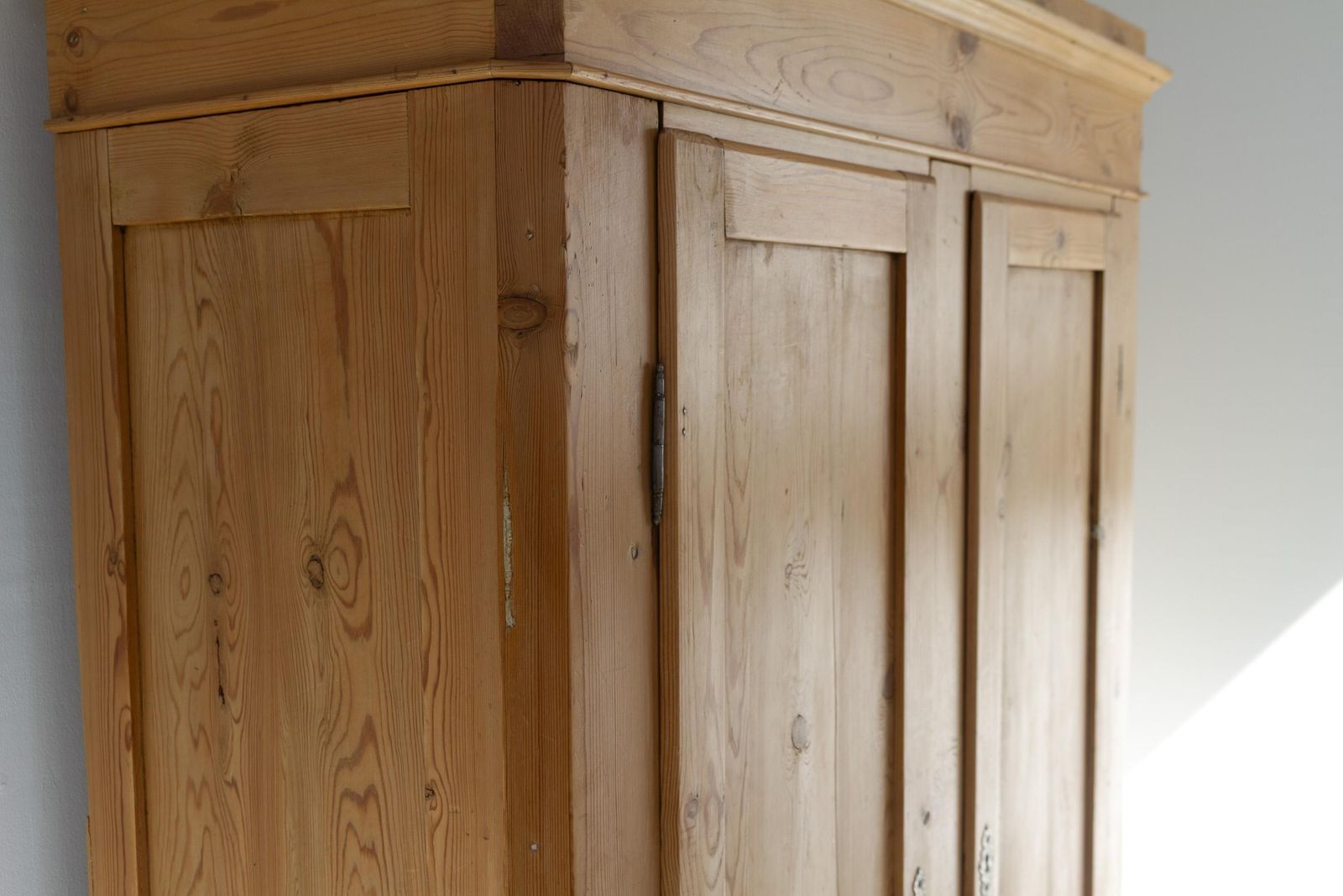 Furniture Antique Danish Farmhouse Pine Wardrobe, 1880s. photo