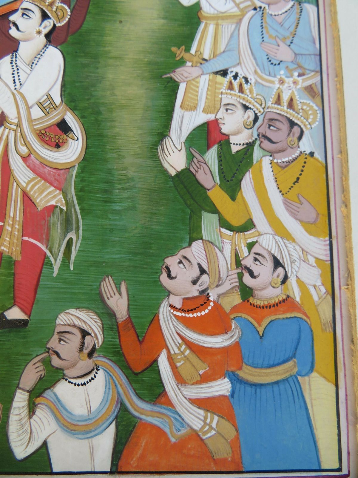 Antique Indian Miniature Painting; An Illustration From The Mahabharata Damayanti's Wedding Choice photo vintage