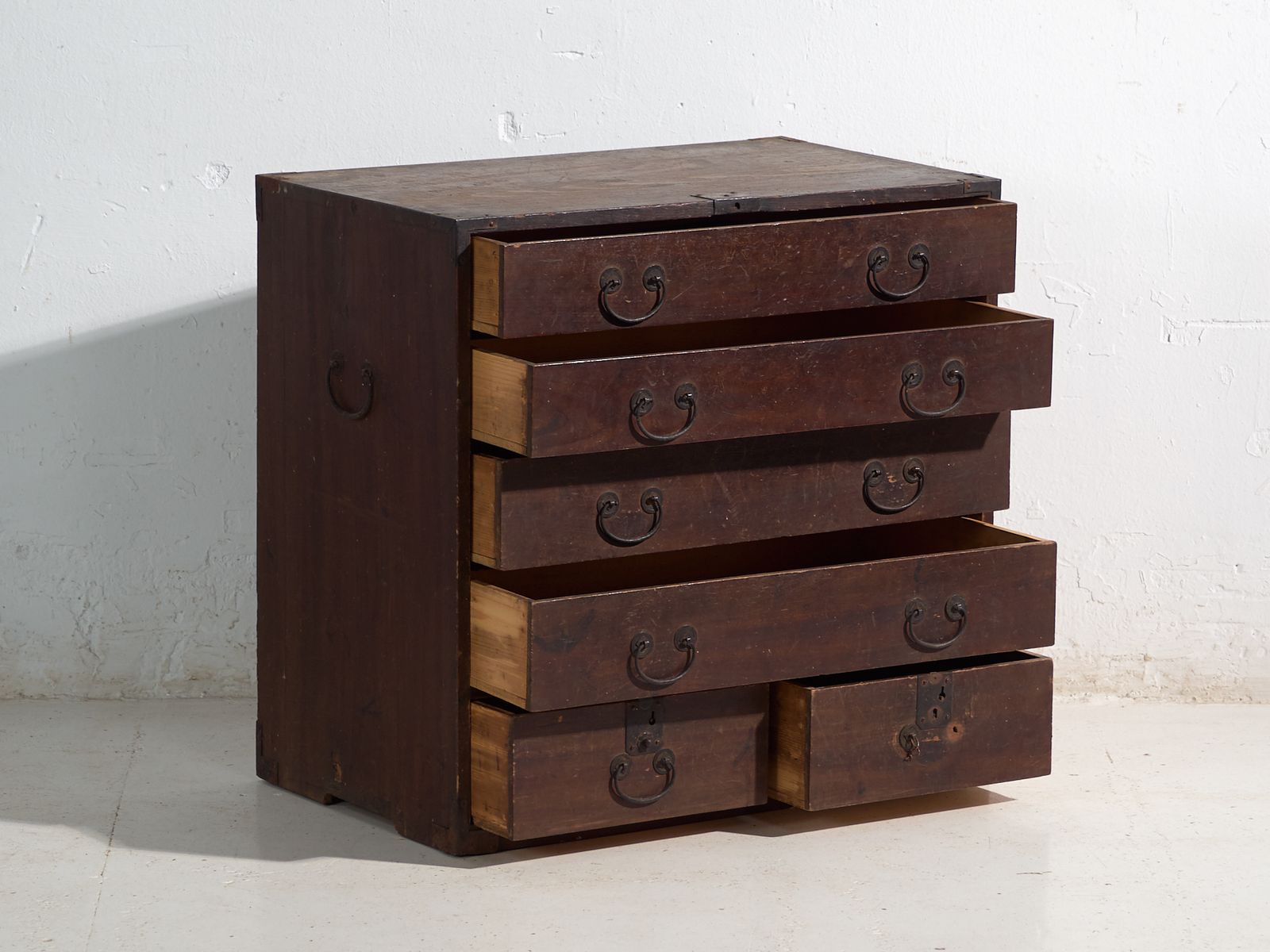 Antique Japanese Tansu With Drawers And Iron Hardware – Meiji Period, Japan, Circa 1900 photo Furniture