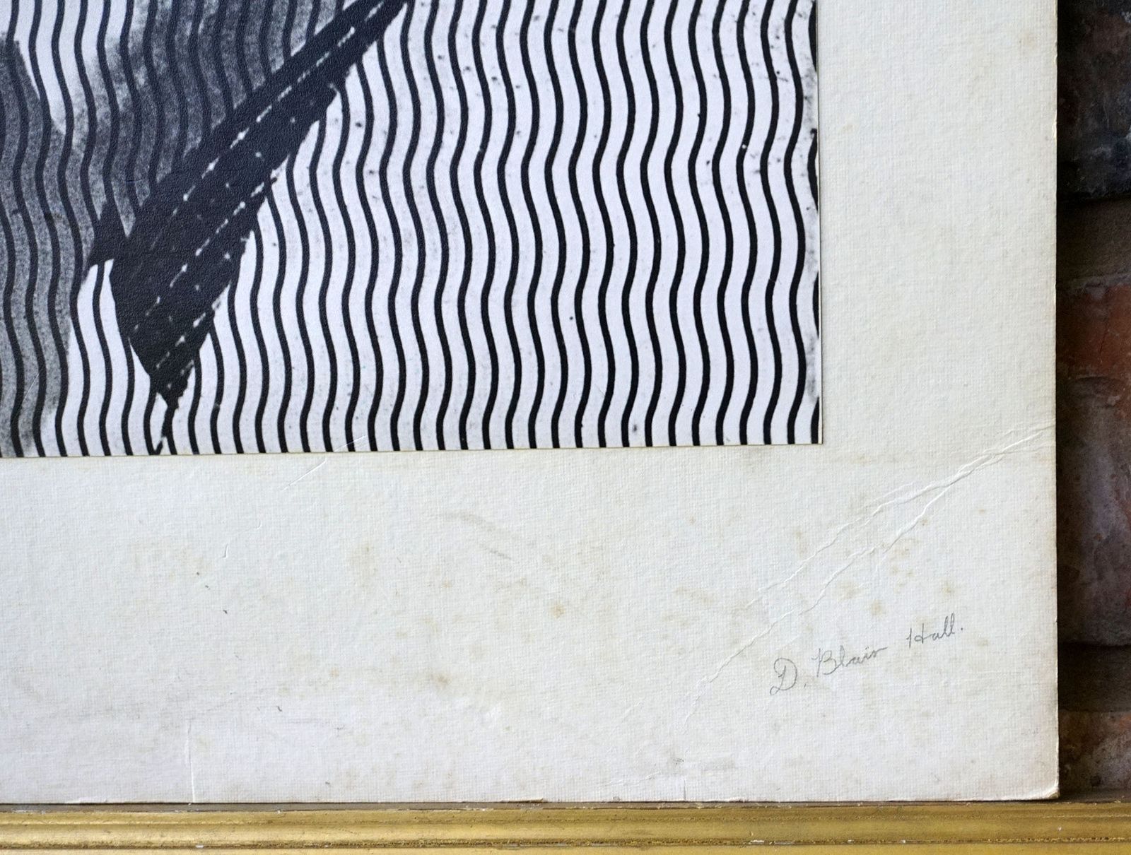 1968 Large Black & White Photograph Op Art Portrait 'Split Profile' Signed & Dated Abstract Fine Art Print photo vinterior
