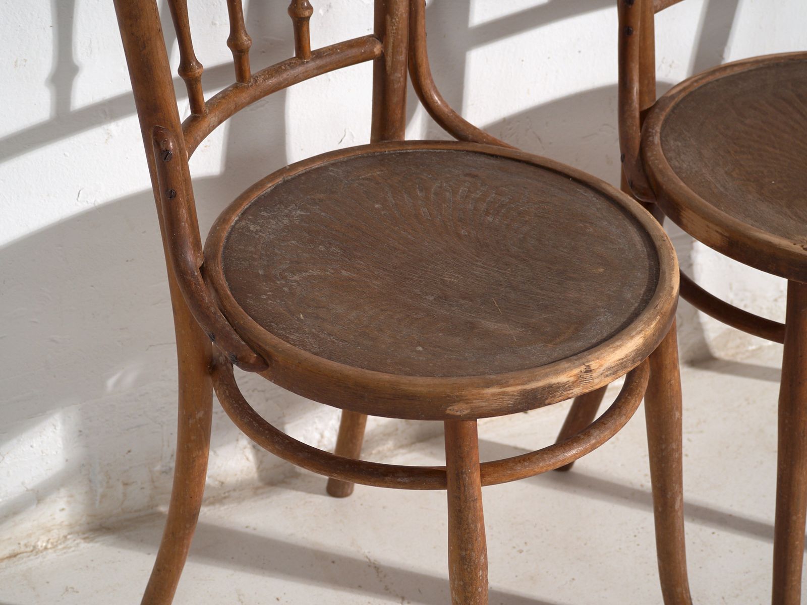 Pair Of Thonet Style Bentwood Chairs With Turned Spindles – Central Europe, Circa 1920 photo for sale