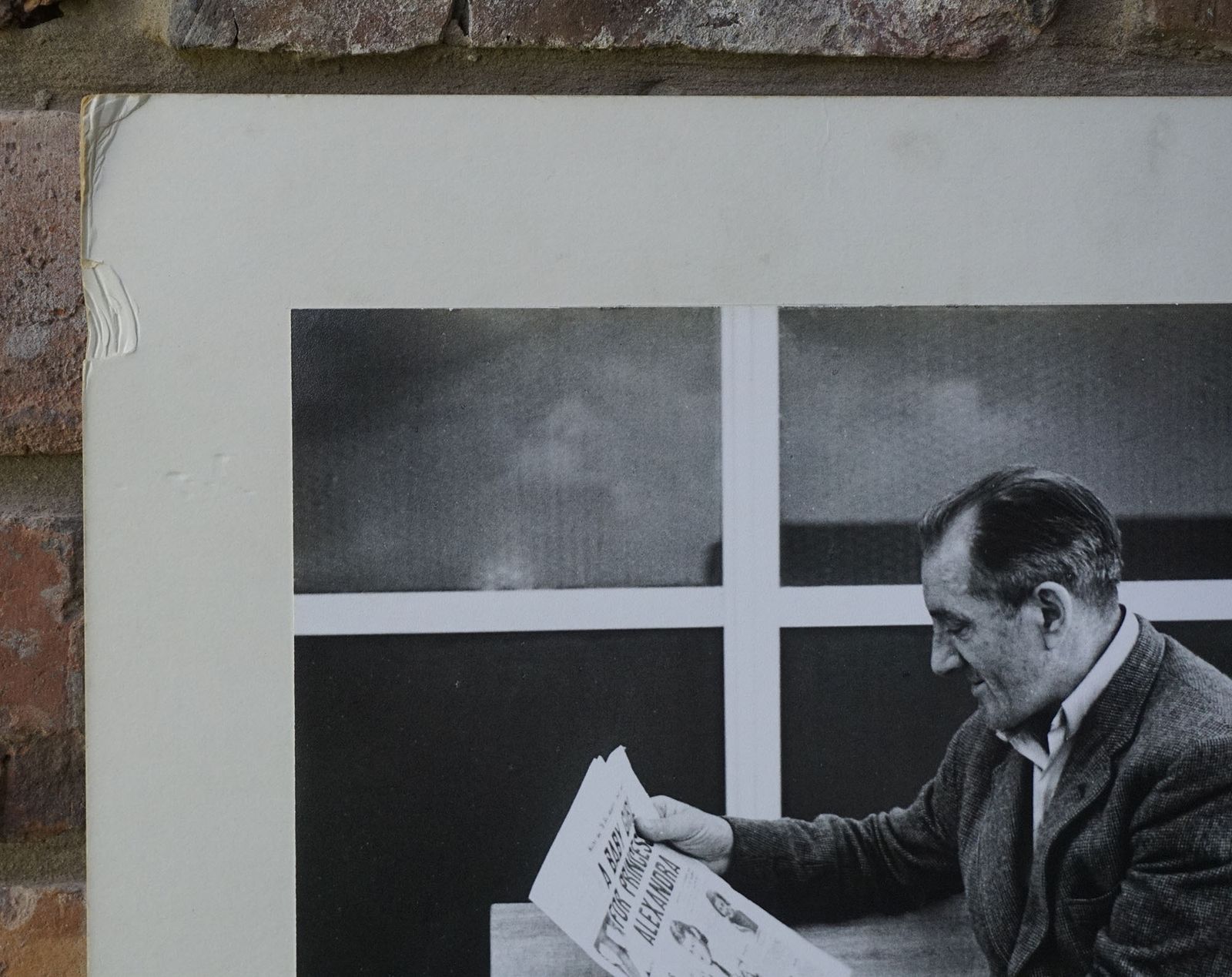 1966 Large Black & White Photograph Portrait 'Tommy's Tabloid' Documentary Realism Liverpool With Original Exhibition Label Signed & Dated Art Print photo Art