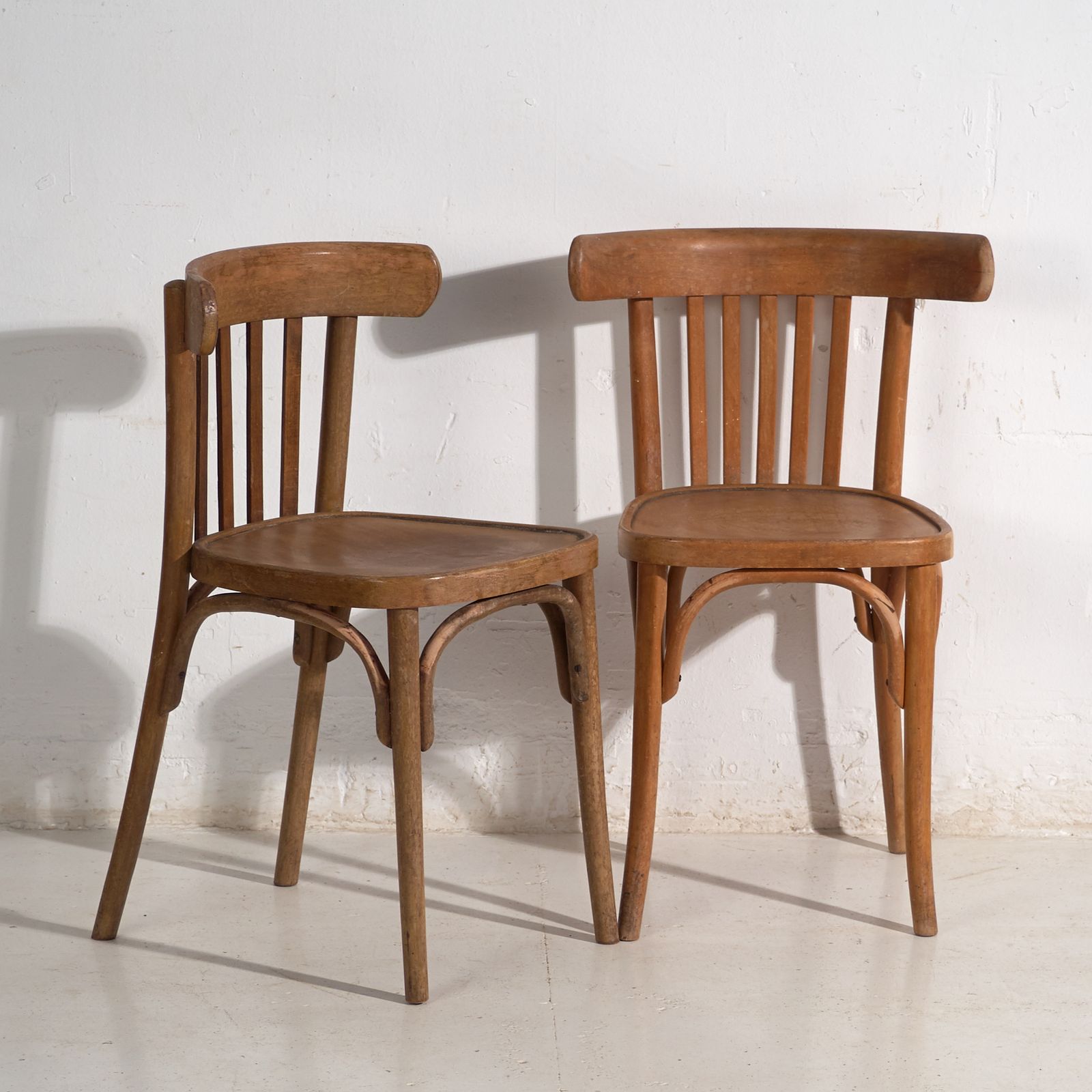 Pair Of Thonet Style Bentwood Chairs With Low Back – Central Europe, Circa 1920