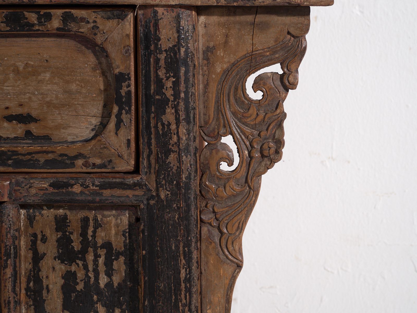 Antique Cabinet With Carved Panels – China, Circa 1900 photo vintage