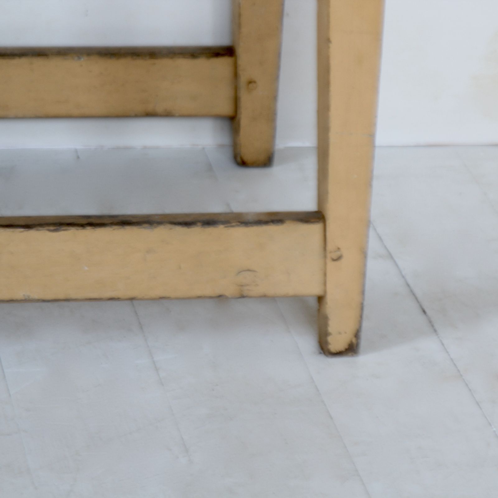 photo for sale Antique French Table With Stretchers In Original Paint