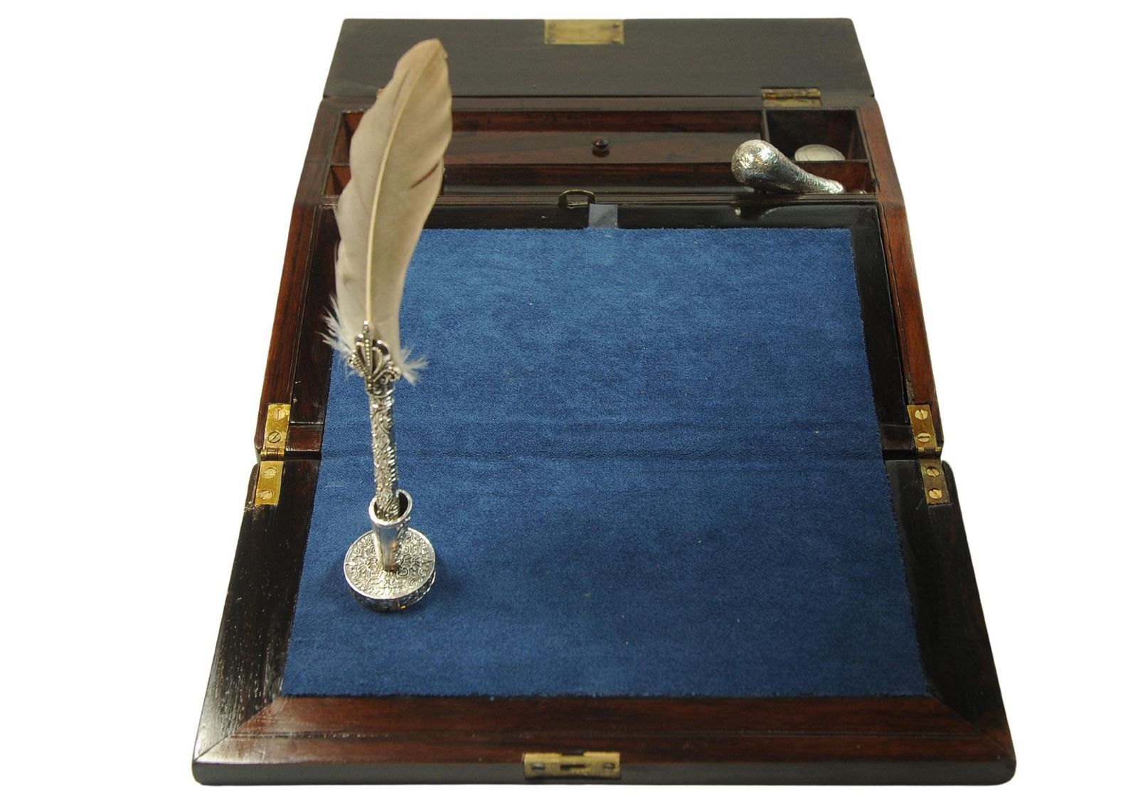 19th Century Rosewood Writing Slope Decorated With Beautiful Inlay Throughout photo vintage