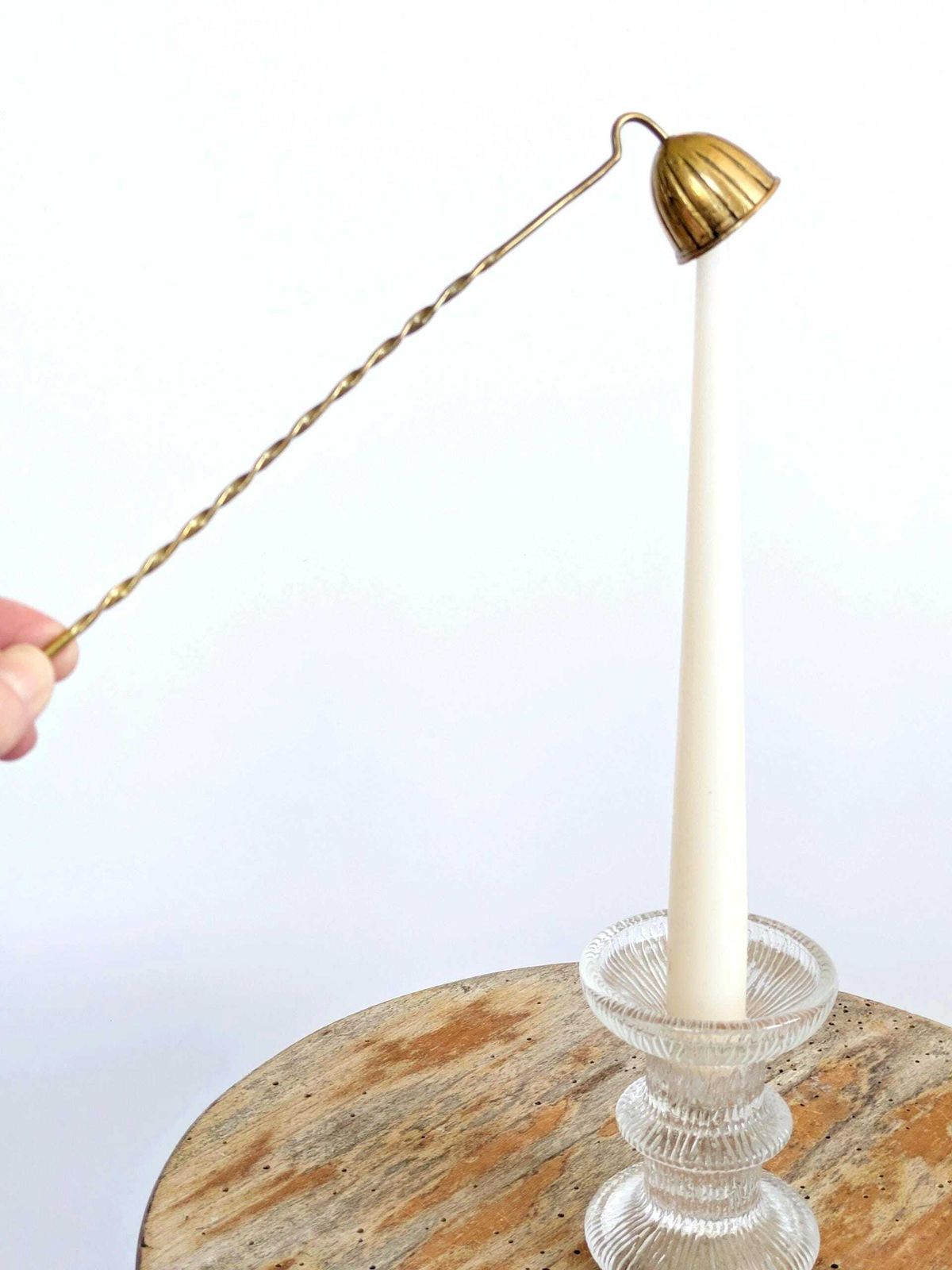 photo buy Set Of 4 Vintage Brass Candle Snuffers Twisted Handles Etching Romantic Decor Gift