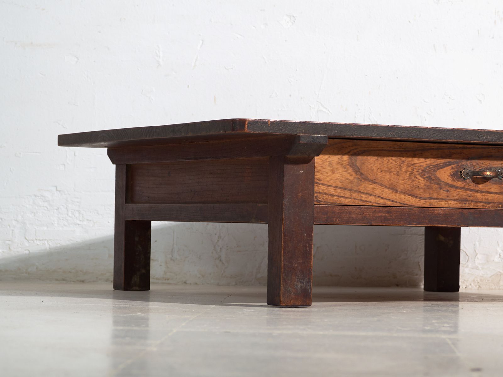 Antique Japanese Low Table With Pass Through Drawer In Keyaki – Japan, Circa 1920 photo furniture