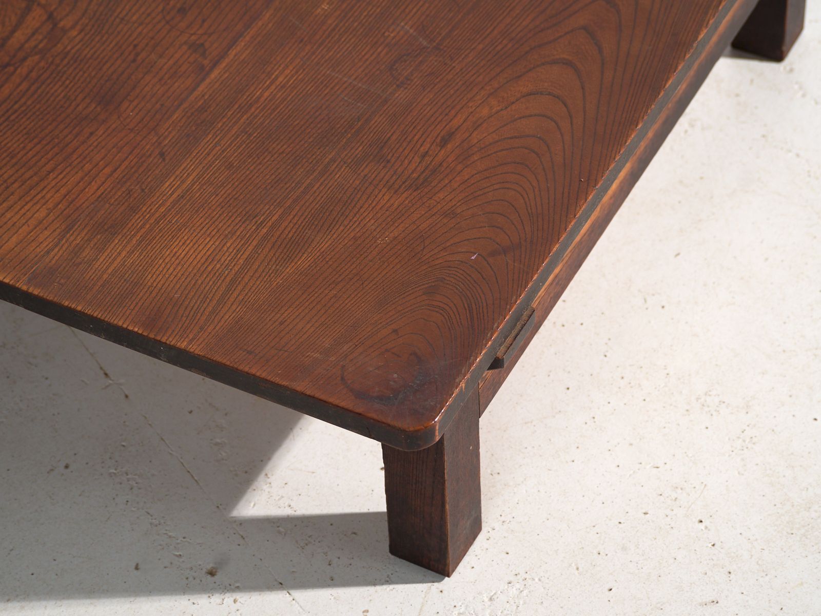 Antique Japanese Low Table With Pass Through Drawer In Keyaki – Japan, Circa 1920 photo for sale